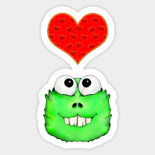 monster and heart Sticker